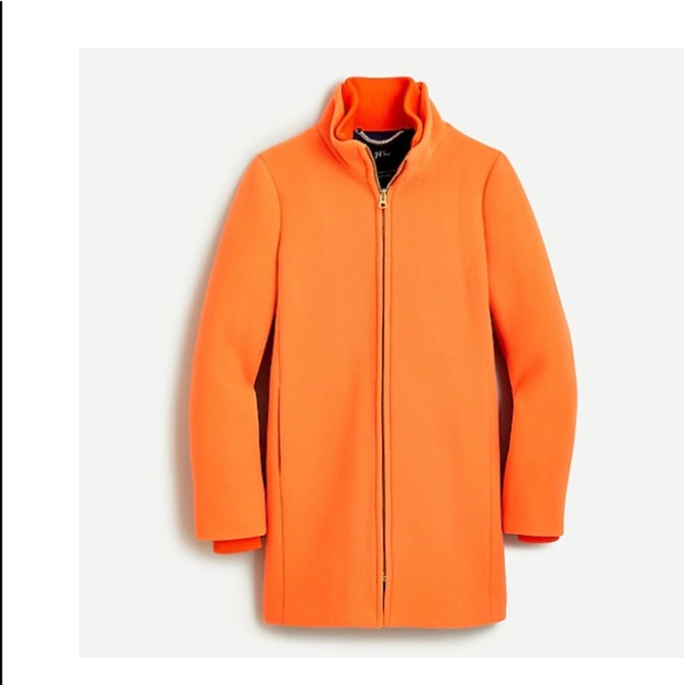 J Crew Lodge Coat Neon Tangelo 10 Tall